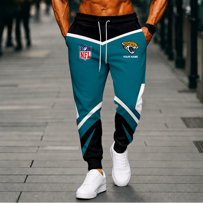 FINAL SALE - NEW CUSTOMIZED NFL30 JSJ JACKSONVILLE JAGUARS SWEATPANTS