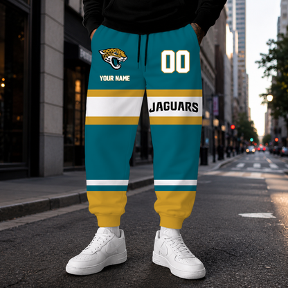 EXCLUSIVE EDITION - NEW CUSTOMIZED NFL30 JSJ JACKSONVILLE JAGUARS SWEATPANTS