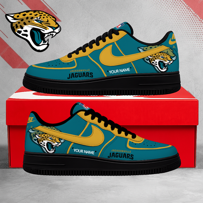 EXCLUSIVE EDITION - NEW CUSTOMIZED NFL30 JSJ JACKSONVILLE JAGUARS AF1 SHOES