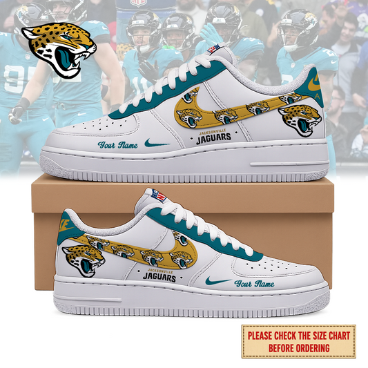 VIRAL EDITION - NEW CUSTOMIZED NFL30 JSJ JACKSONVILLE JAGUARS AF1 SHOES