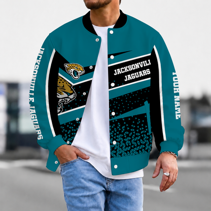 FLASH SALE - NEW CUSTOMIZED NFL30 JSJ JACKSONVILLE JAGUARS SATIN VARSITY & BASEBALL JACKET