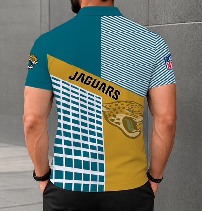 FINAL SALE - NEW CUSTOMIZED NFL30 JSJ JACKSONVILLE JAGUARS POLO SHIRT