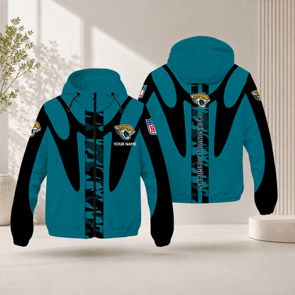 FLASH SALE - NEW CUSTOMIZED NFL30 JSJ JACKSONVILLE JAGUARS WINDBREAKER JACKET