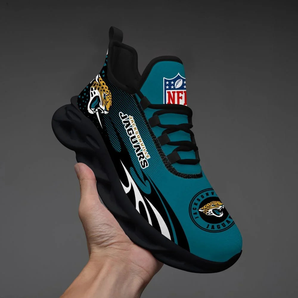 VIRAL EDITION - NEW CUSTOMIZED NFL30 JSJ JACKSONVILLE JAGUARS UNISEX MAX SOUL SHOES