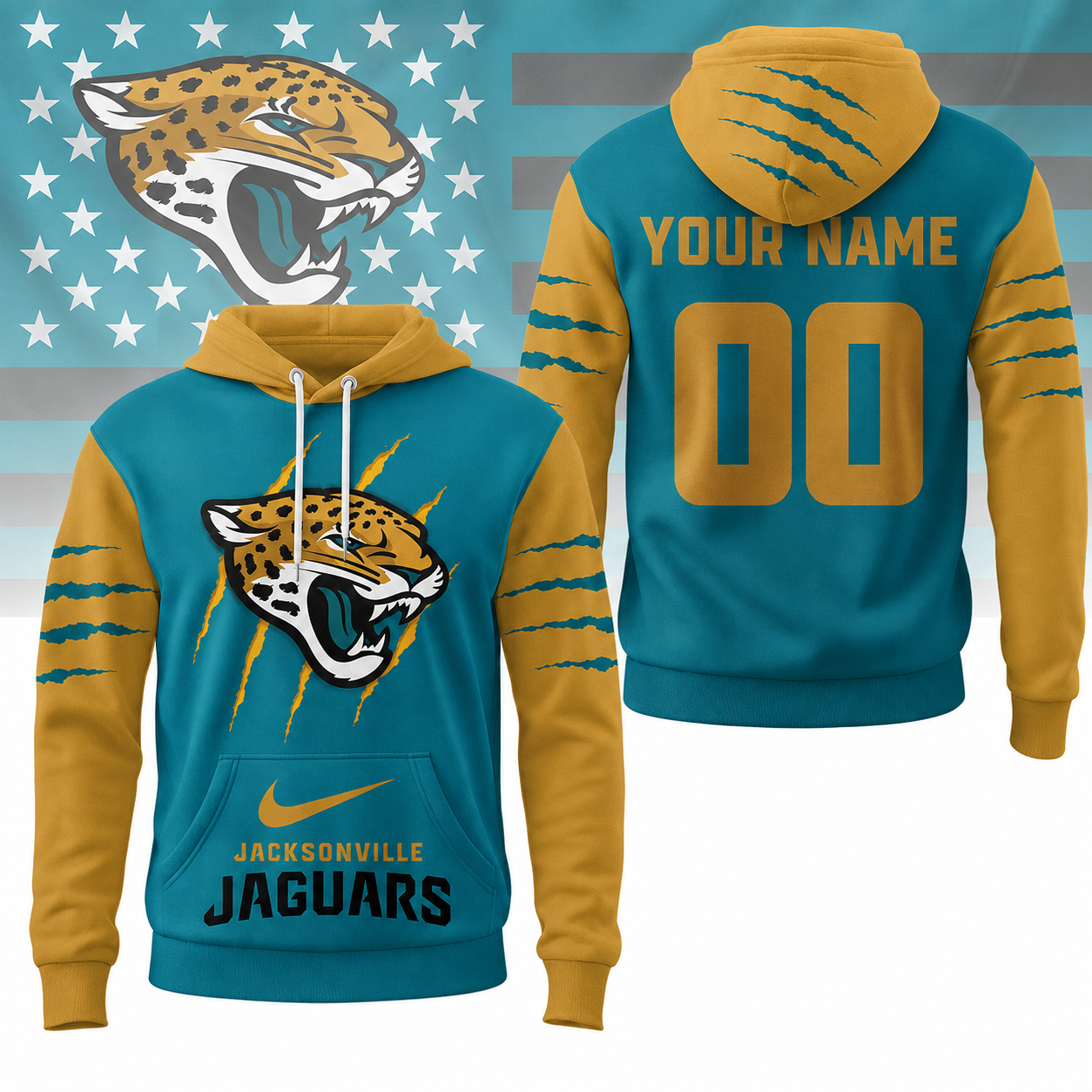 VIRAL EDITION - NEW CUSTOMIZED NFL30 JSJ JACKSONVILLE JAGUARS T-SHIRT, POLO SHIRT, ZIP POLO SHIRT, SWEATSHIRT, HOODIE & ZIP HOODIE