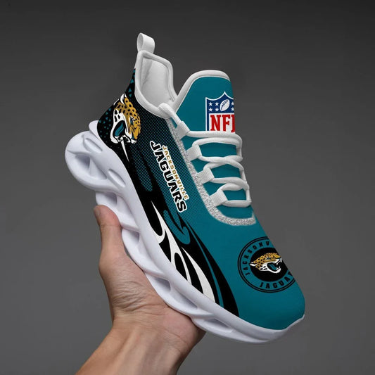 VIRAL EDITION - NEW CUSTOMIZED NFL30 JSJ JACKSONVILLE JAGUARS UNISEX MAX SOUL SHOES