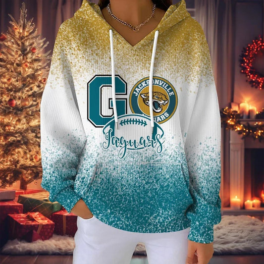 SPECIAL EDITION - NEW CUSTOMIZED NFL30 JSJ JACKSONVILLE JAGUARS RIBBED HOODIE & SWEATSHIRT