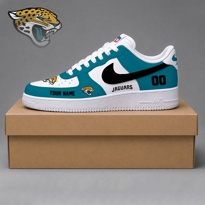 ELITE EDITION - NEW CUSTOMIZED NFL30 JSJ JACKSONVILLE JAGUARS AF1 SHOES