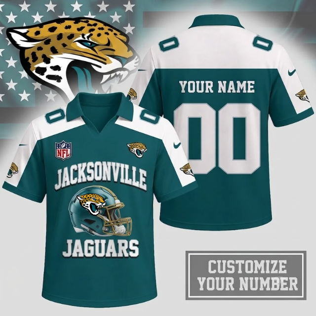 HOT DEAL - NEW CUSTOMIZED NFL30 JSJ JACKSONVILLE JAGUARS POLO SHIRT