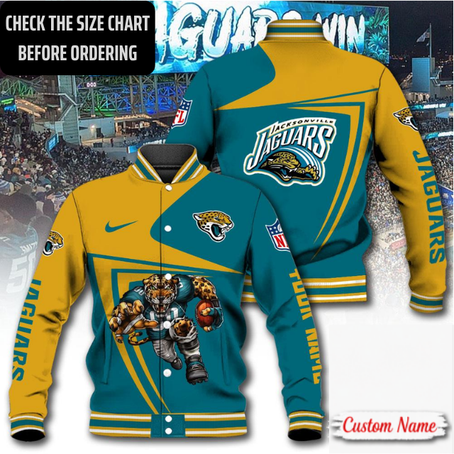 LIMITED EDITION - NEW CUSTOMIZED NFL30 JSJ JACKSONVILLE JAGUARS SATIN VARSITY & BASEBALL JACKET