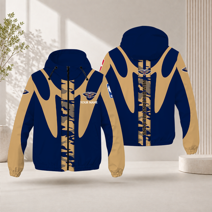 FINAL SALE - NEW CUSTOMIZED NBA30 NOP NEW ORLEANS PELICANS WINDBREAKER JACKET