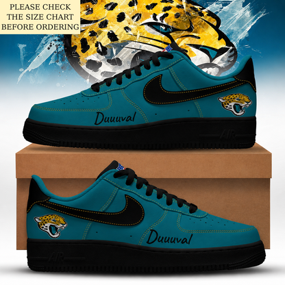 HOT DEAL - NEW CUSTOMIZED NFL30 JSJ JACKSONVILLE JAGUARS AF1 SHOES