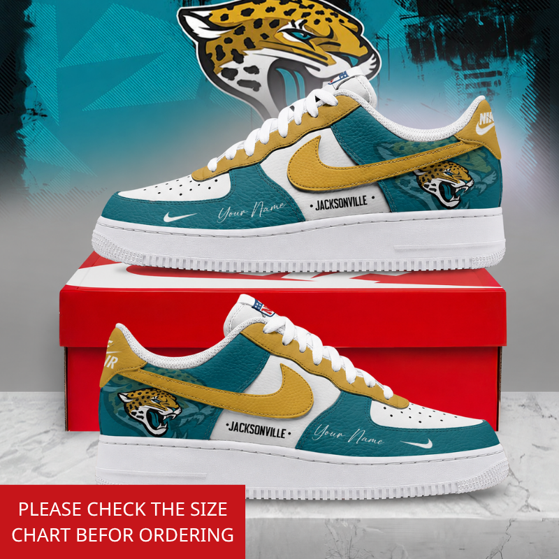 FINAL SALE - NEW CUSTOMIZED NFL30 JSJ JACKSONVILLE JAGUARS AF1 SHOES