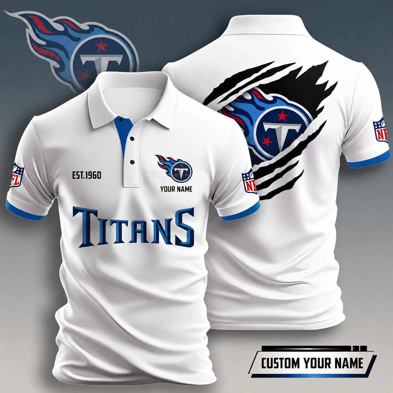 FLASH SALE - NEW CUSTOMIZED NFL31 TST TENNESSEE TITANS T-SHIRT, POLO SHIRT, ZIP POLO SHIRT, HOODIE, ZIP HOODIE & SWEATSHIRT