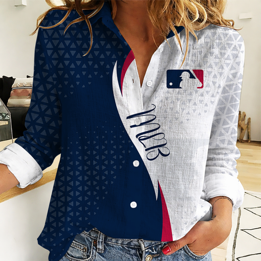 FINAL SALE - NEW CUSTOMIZED MLB31 MAJOR LEAGUE BASEBALL WOMEN CASUAL SHIRT