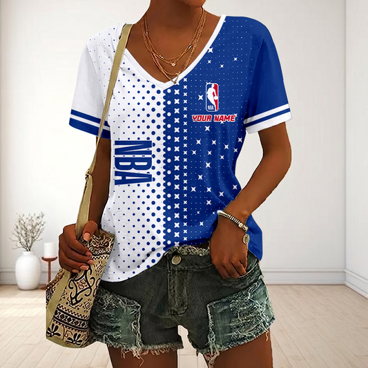 VIRAL EDITION - NEW CUSTOMIZED NBA31 NATIONAL BASKETBALL ASSOCIATION V-NECK FEMALE SHIRT