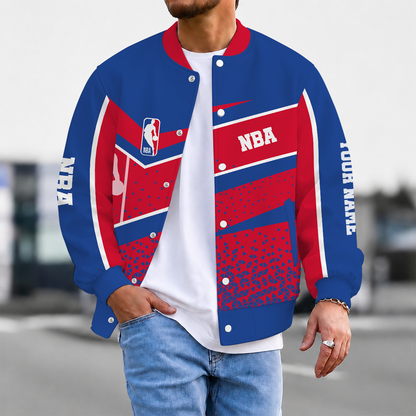 FLASH SALE - NEW CUSTOMIZED NBA31 NATIONAL BASKETBALL ASSOCIATION BASEBALL JACKET, SATIN VARSITY JACKET