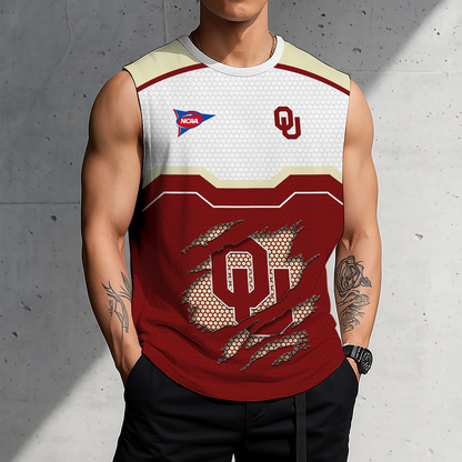 SPECIAL EDITION - NEW CUSTOMIZED NCAA FBS31 OUS OKLAHOMA SOONERS MEN'S GYM SHIRT