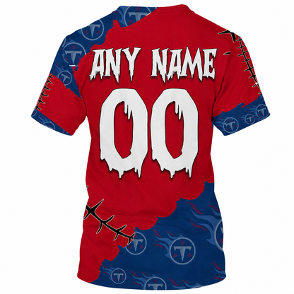 SPECIAL EDITION - NEW CUSTOMIZED NFL31 TST TENNESSEE TITANS HALLOWEEN SKULL APPAREL FOR FANS