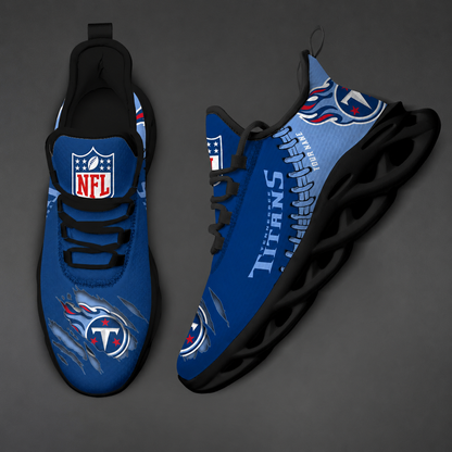 FINAL SALE - NEW CUSTOMIZED NFL31 TST TENNESSEE TITANS UNISEX MAX SOUL SHOES