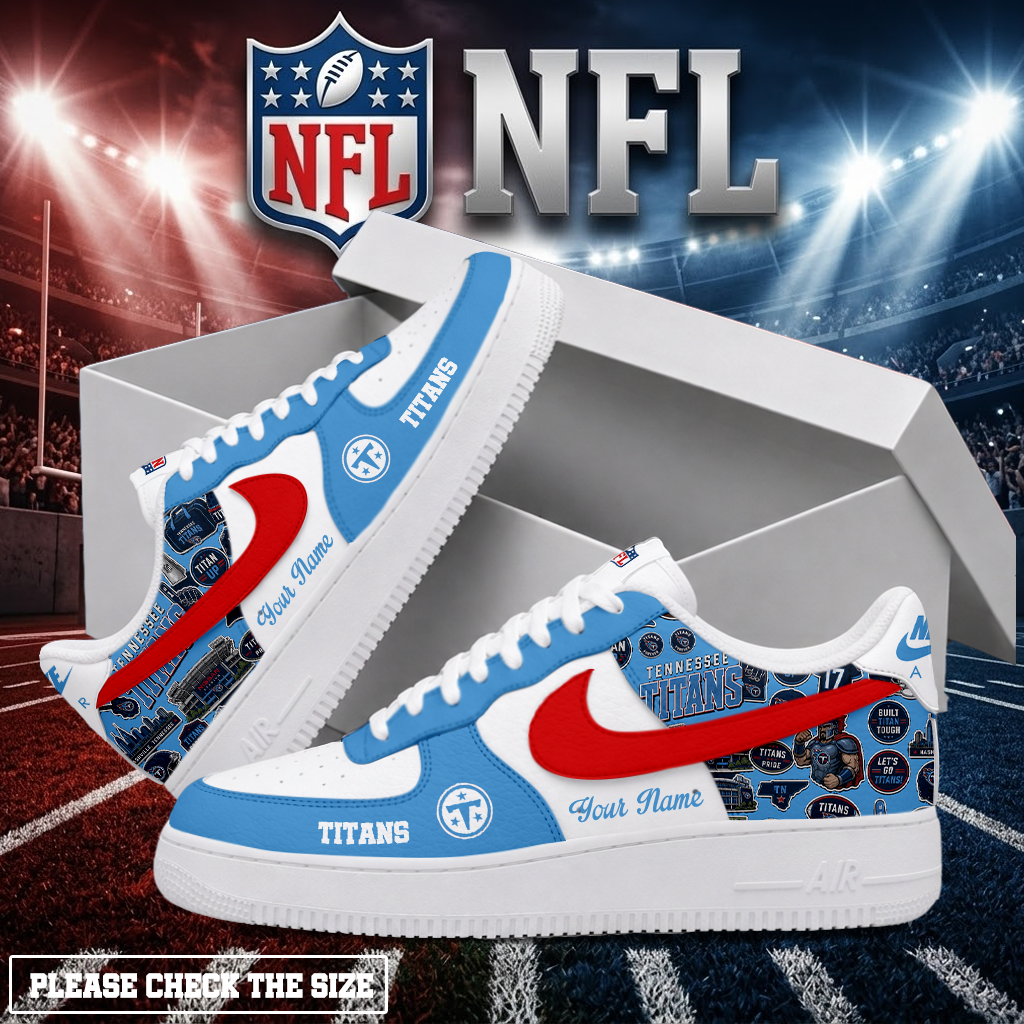 FINAL SALE - NEW CUSTOMIZED NFL31 TST TENNESSEE TITANS AF1 SHOES
