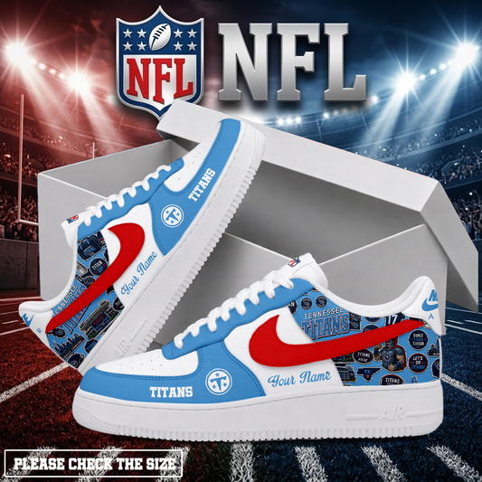 FINAL SALE - NEW CUSTOMIZED NFL31 TST TENNESSEE TITANS AF1 SHOES
