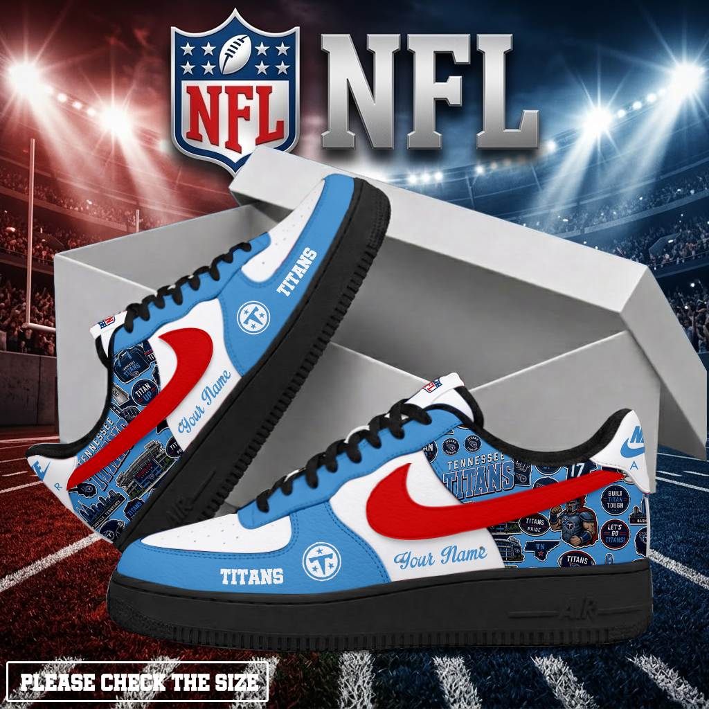 FINAL SALE - NEW CUSTOMIZED NFL31 TST TENNESSEE TITANS AF1 SHOES