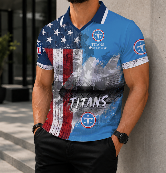 FINAL SALE - NEW CUSTOMIZED NFL31 TST TENNESSEE TITANS POLO SHIRT