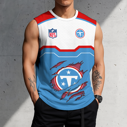 FINAL SALE - NEW CUSTOMIZED NFL31 TST TENNESSEE TITANS MEN'S GYM SHIRT