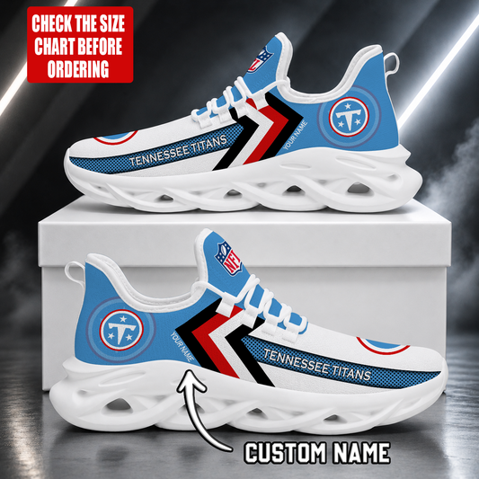 FINAL SALE - NEW CUSTOMIZED NFL31 TST TENNESSEE TITANS UNISEX MAX SOUL SHOES