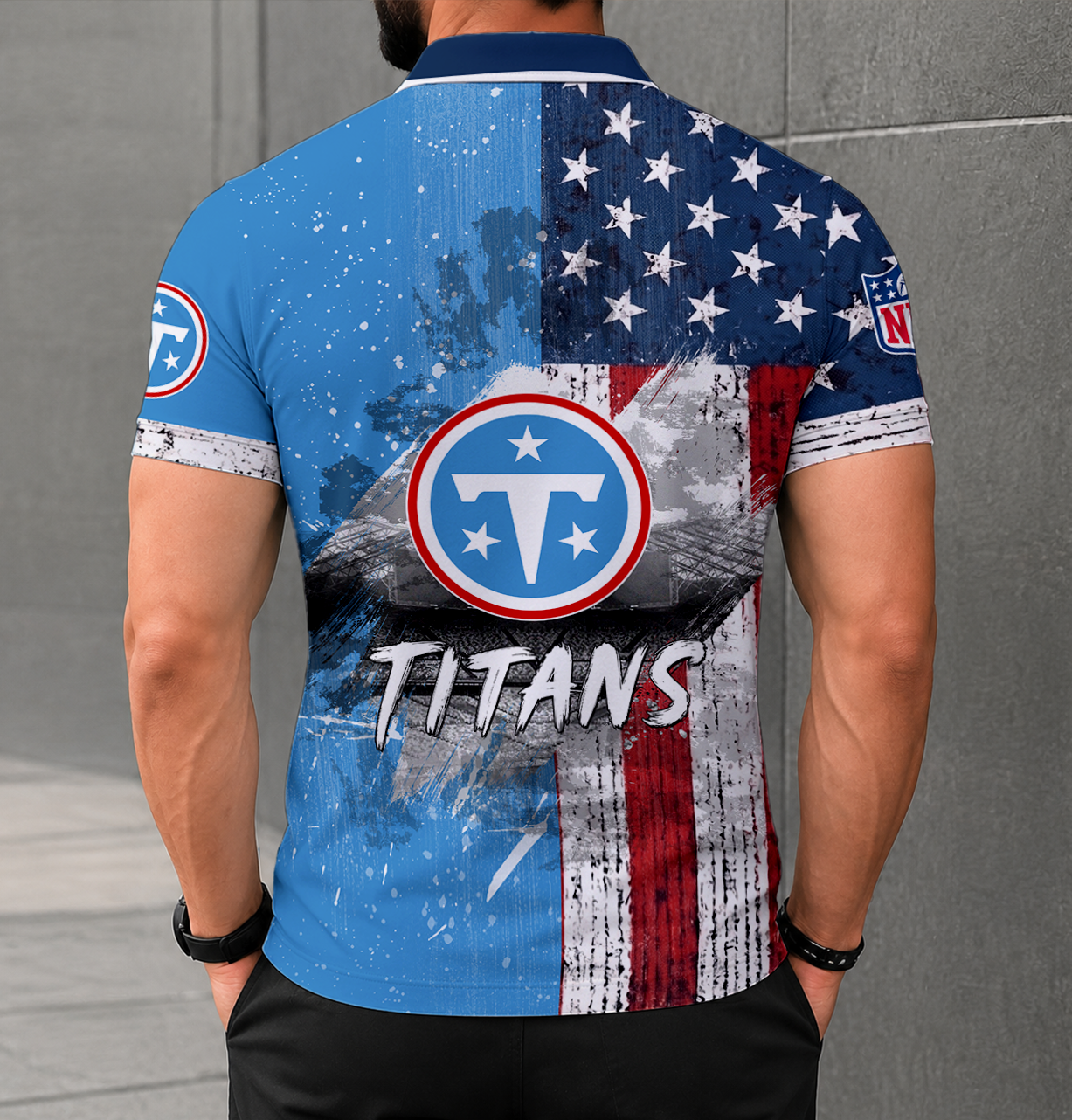 FINAL SALE - NEW CUSTOMIZED NFL31 TST TENNESSEE TITANS POLO SHIRT