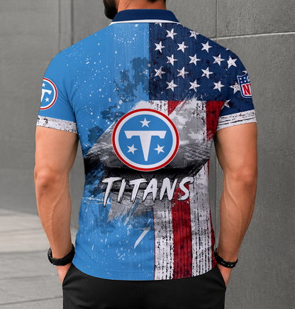 FINAL SALE - NEW CUSTOMIZED NFL31 TST TENNESSEE TITANS POLO SHIRT