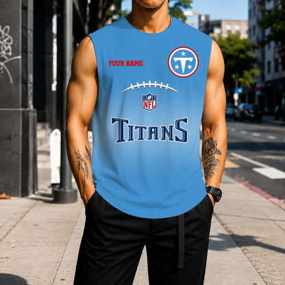VIRAL EDITION - NEW CUSTOMIZED NFL31 TST TENNESSEE TITANS MEN'S GYM SHIRT