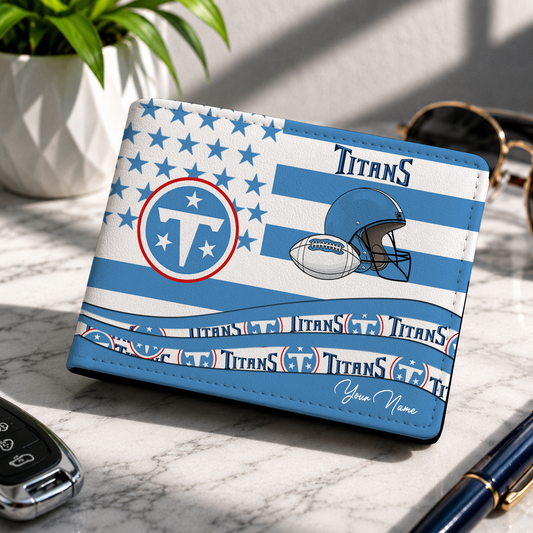 FINAL SALE - NEW CUSTOMIZED NFL31 TST TENNESSEE TITANS LEATHER WALLET