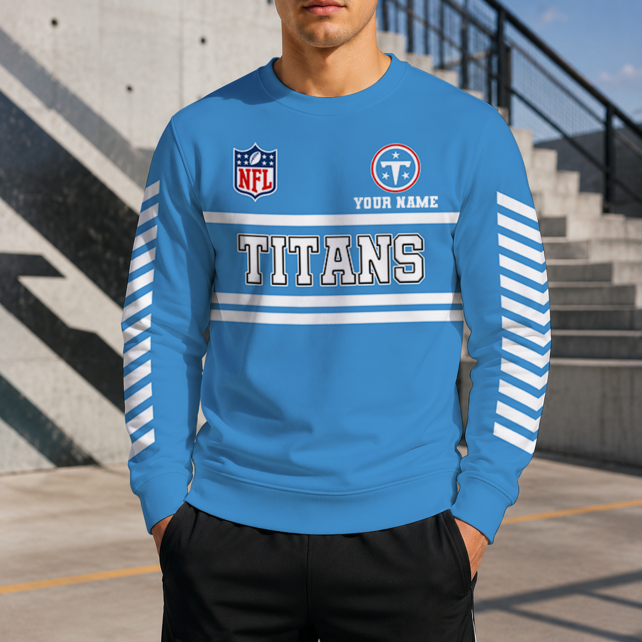 FINAL SALE - NEW CUSTOMIZED NFL31 TST TENNESSEE TITANS UNISEX SWEATSHIRT
