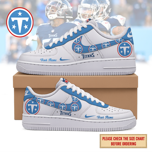VIRAL EDITION - NEW CUSTOMIZED NFL31 TST TENNESSEE TITANS AF1 SHOES