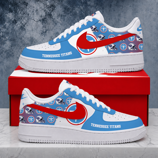 FINAL SALE - NEW CUSTOMIZED NFL31 TST TENNESSEE TITANS AF1 SHOES