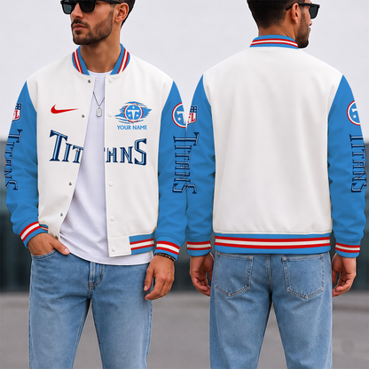 SPECIAL EDITION - NEW CUSTOMIZED NFL31 TST TENNESSEE TITANS SATIN VARSITY & BASEBALL JACKET