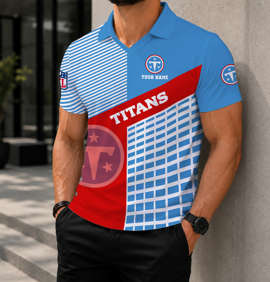FINAL SALE - NEW CUSTOMIZED NFL31 TST TENNESSEE TITANS POLO SHIRT
