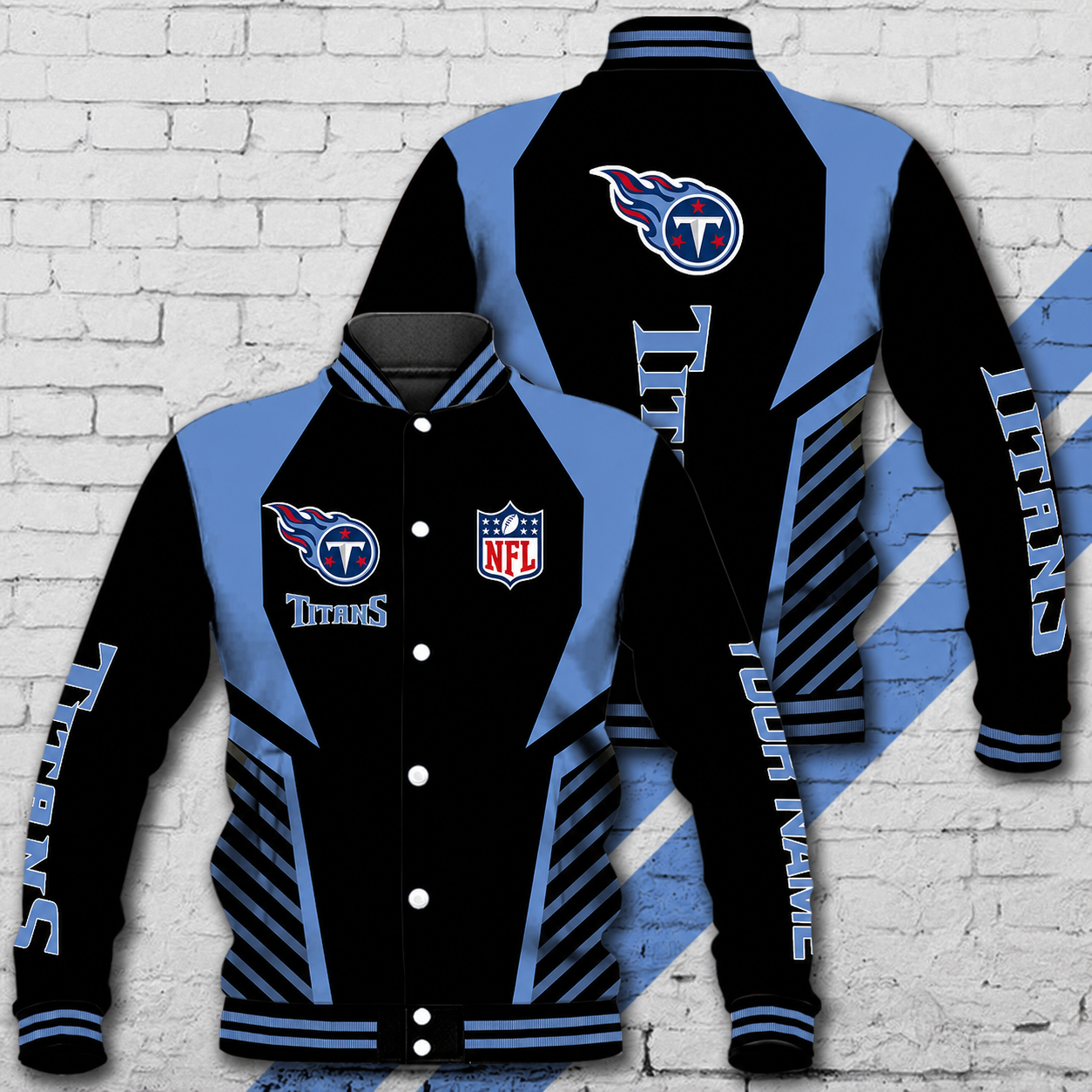 LIMITED EDITION - NEW CUSTOMIZED NFL31 TST TENNESSEE TITANS SATIN VARSITY & BASEBALL JACKET