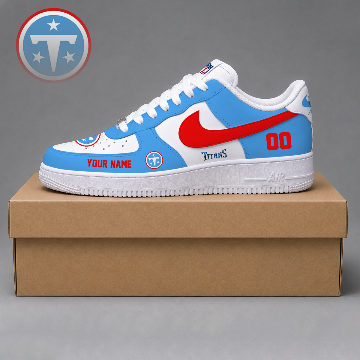 ELITE EDITION - NEW CUSTOMIZED NFL31 TST TENNESSEE TITANS AF1 SHOES