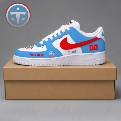 ELITE EDITION - NEW CUSTOMIZED NFL31 TST TENNESSEE TITANS AF1 SHOES