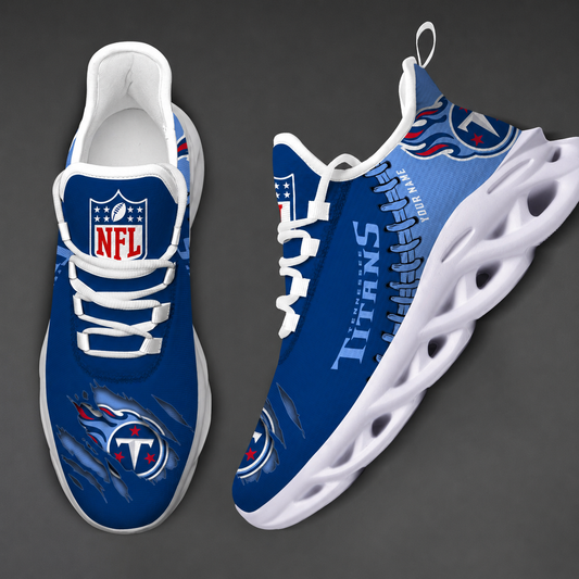 FINAL SALE - NEW CUSTOMIZED NFL31 TST TENNESSEE TITANS UNISEX MAX SOUL SHOES
