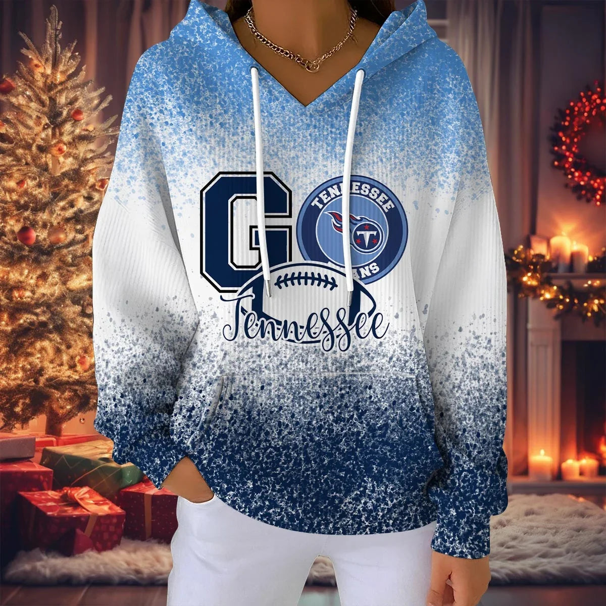 SPECIAL EDITION - NEW CUSTOMIZED NFL31 TST TENNESSEE TITANS RIBBED HOODIE & SWEATSHIRT