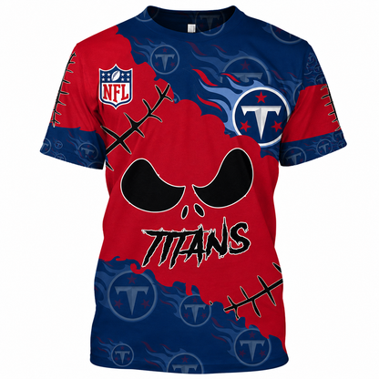 SPECIAL EDITION - NEW CUSTOMIZED NFL31 TST TENNESSEE TITANS HALLOWEEN SKULL APPAREL FOR FANS