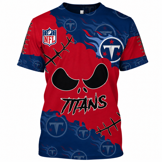 SPECIAL EDITION - NEW CUSTOMIZED NFL31 TST TENNESSEE TITANS HALLOWEEN SKULL APPAREL FOR FANS