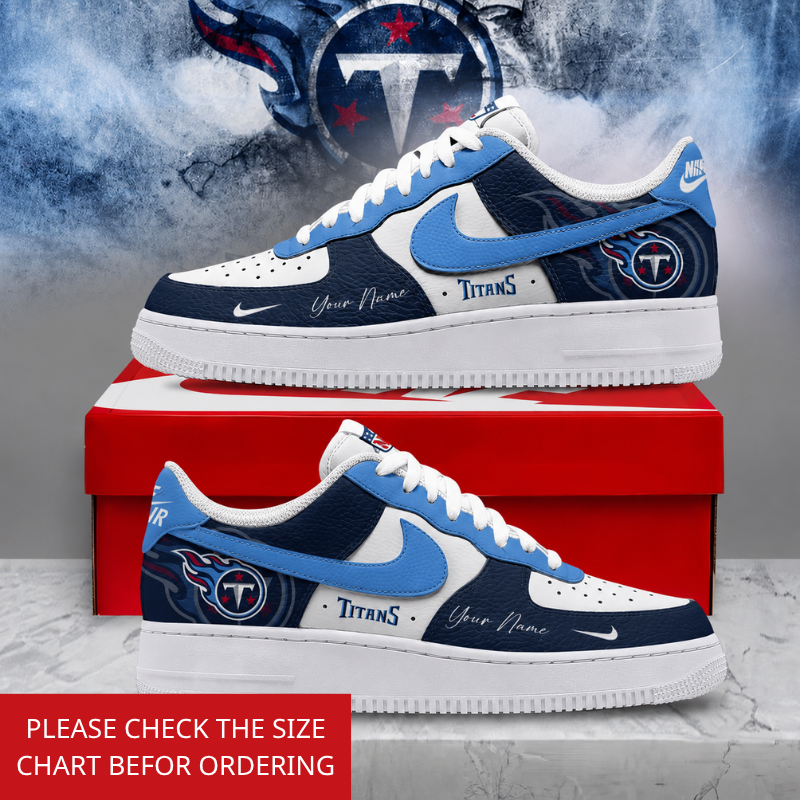 FINAL SALE - NEW CUSTOMIZED NFL31 TST TENNESSEE TITANS AF1 SHOES