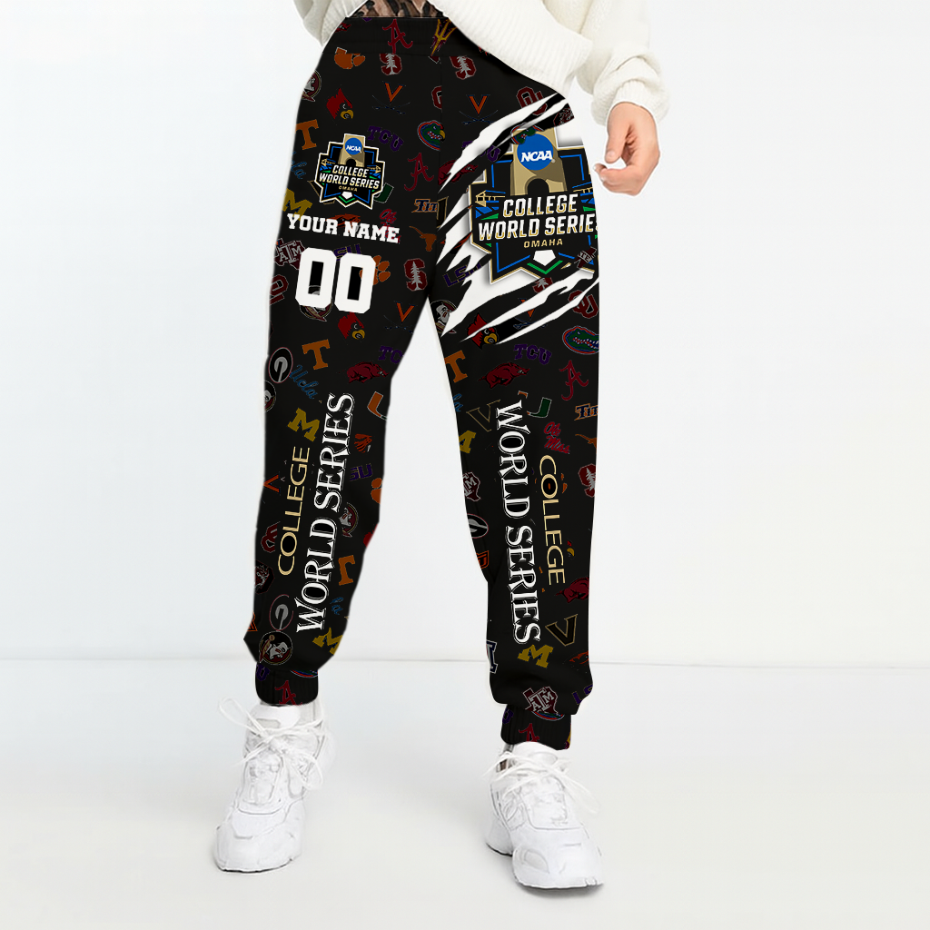 LIMITED DROP - NEW CUSTOMIZED NCAA32 COLLEGE WORLD SERIES ALL TEAMS UNISEX LONG PANTS