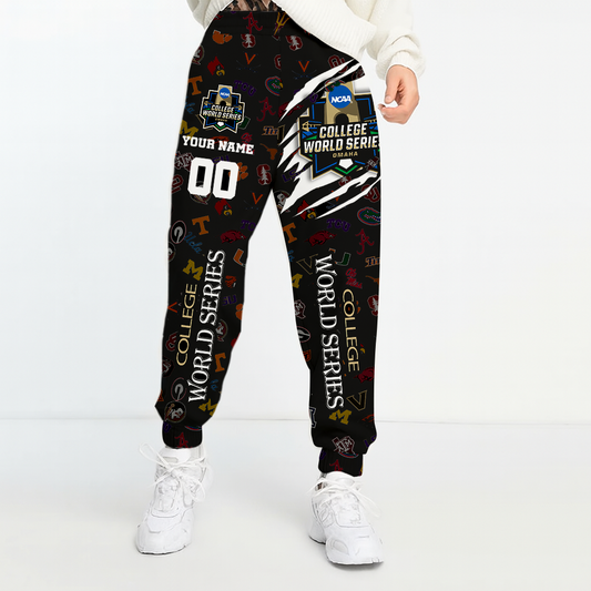LIMITED DROP - NEW CUSTOMIZED NCAA32 COLLEGE WORLD SERIES ALL TEAMS UNISEX LONG PANTS