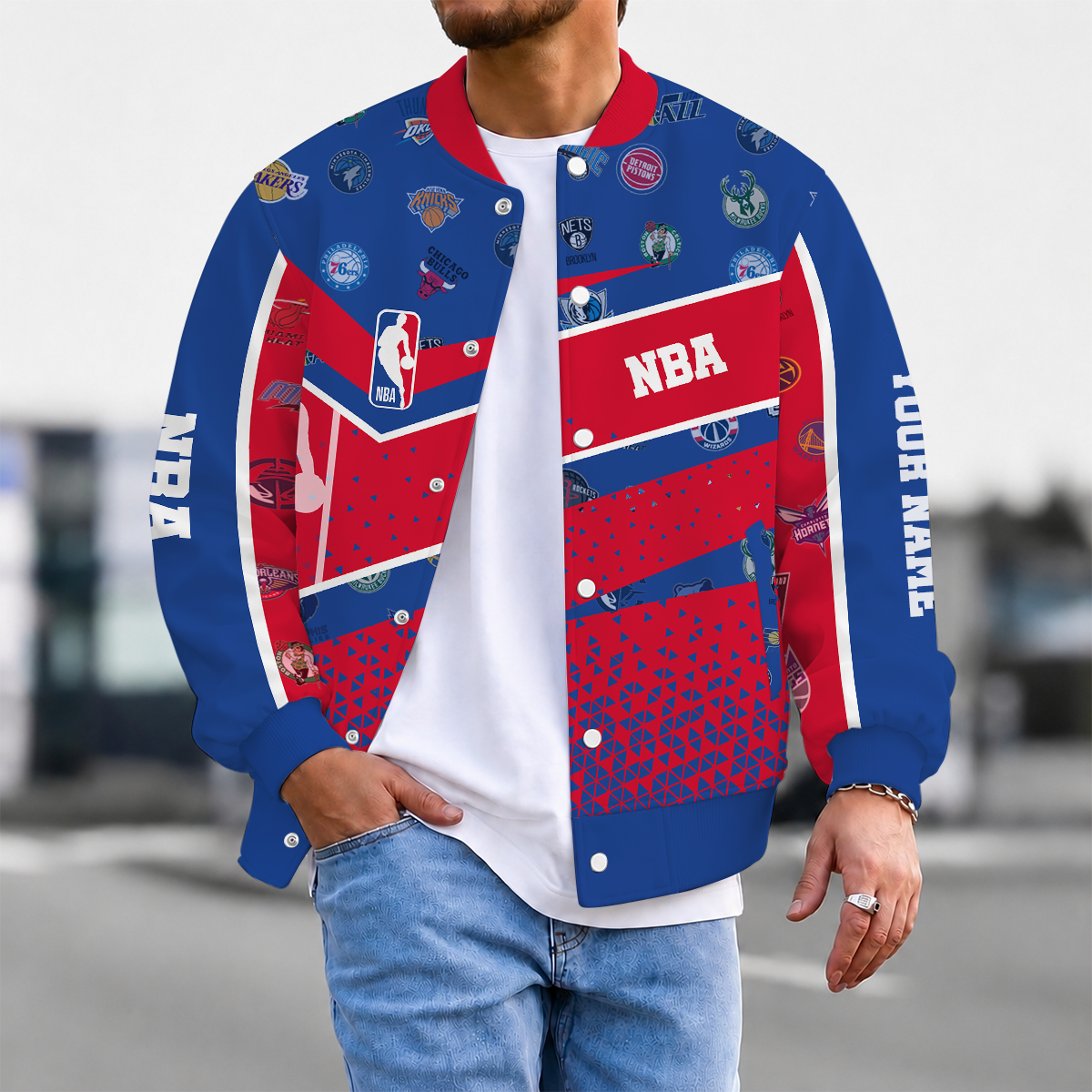 FLASH SALE - NEW CUSTOMIZED NBA32 NBA ALL TEAMS BASEBALL JACKET, SATIN VARSITY JACKET